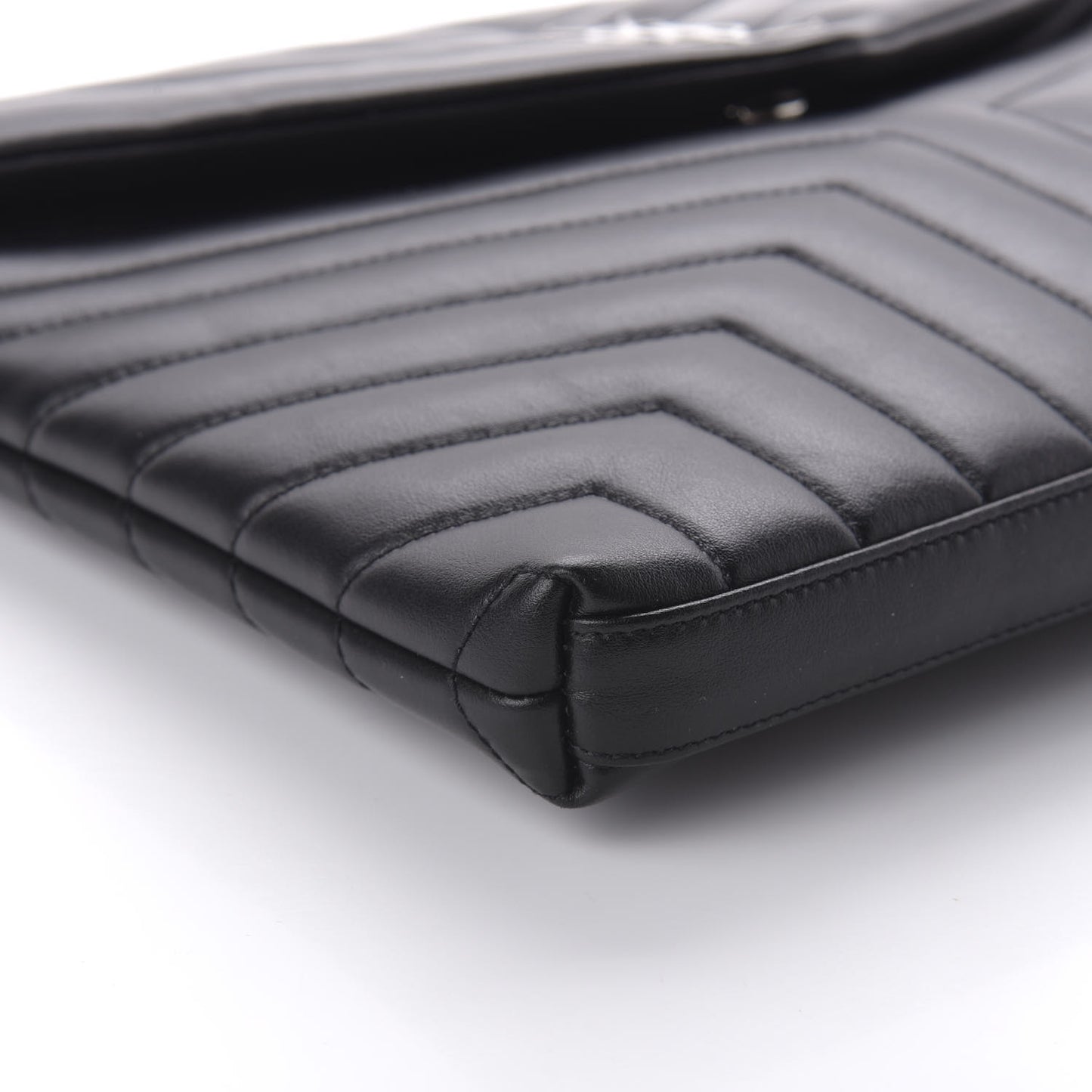Calfskin Y Quilted Monogram Loulou Document Holder Black
