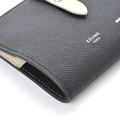 Celine Grained Calfskin Strap Passport Cover Black Chalk 6 of 9
