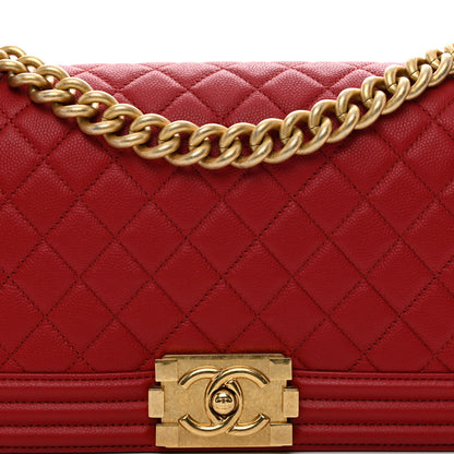 Chanel Caviar Quilted Medium Boy Flap Red 5 of 10
