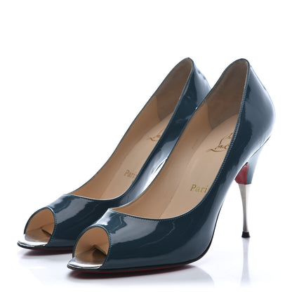 Christian Louboutin Patent Yoyospina 100 Pumps 38.5 Peacock 2 of 9