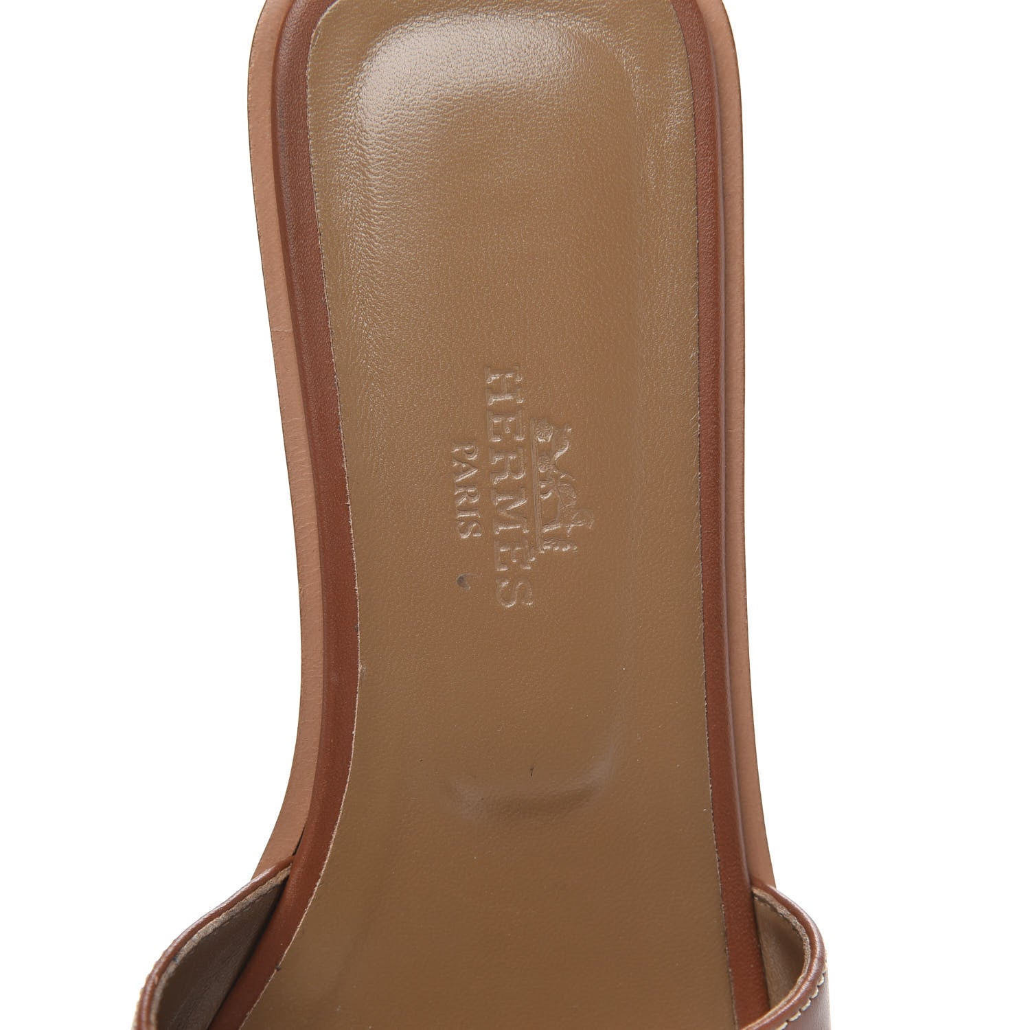 Hermes Box Calfskin Oran Sandals 36.5 Gold 6 of 10