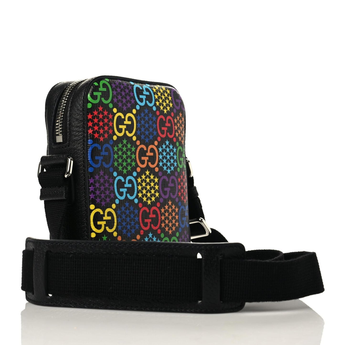 GG Supreme Monogram Psychedelic Messenger Bag Black