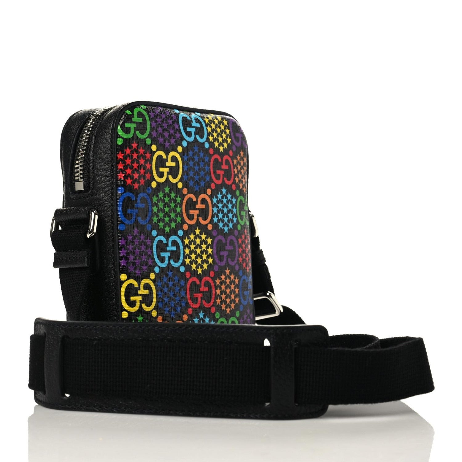 Gucci GG Supreme Monogram Psychedelic Messenger Bag Black 3 of 10