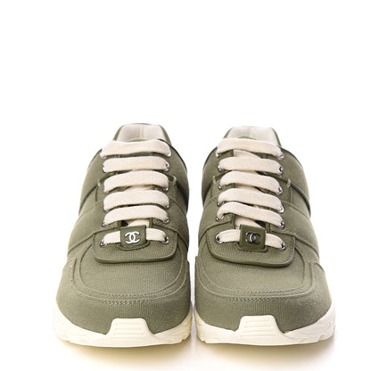 Chanel Canvas Womens Sneakers 38 Green 2 of 8