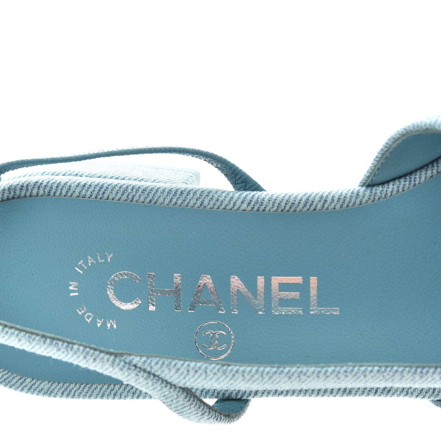 Denim Cap Toe CC Slingback Flats 36.5 Blue