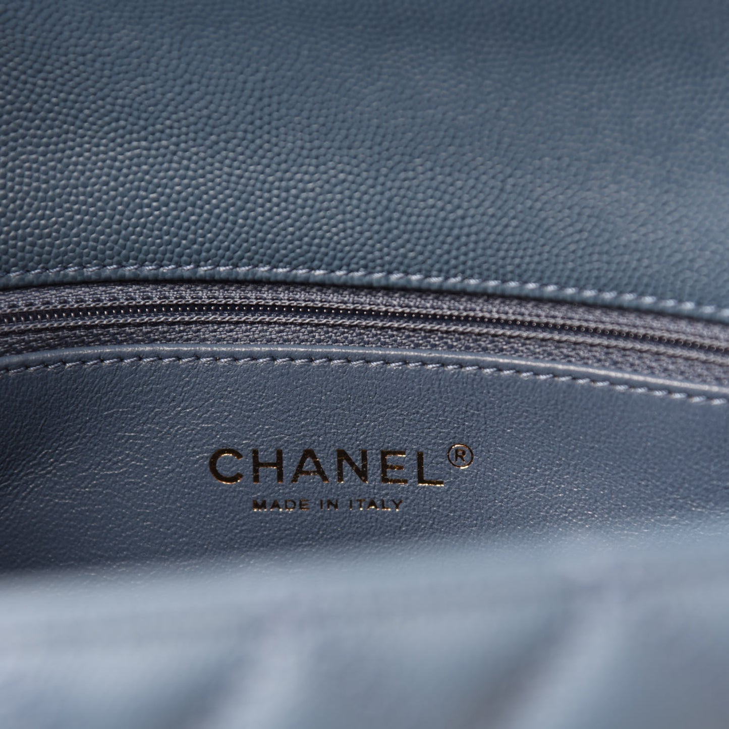 Caviar Lizard Quilted Small Coco Handle Flap Blue