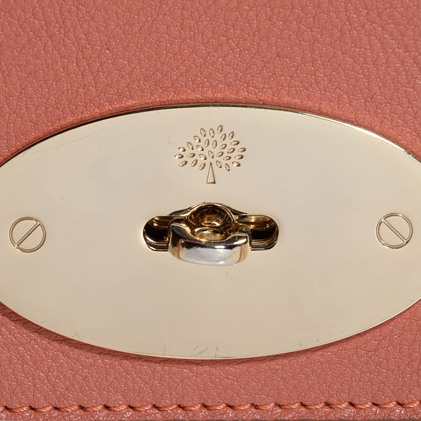 Smooth Matte Leather Lily Flap Burnt Peach