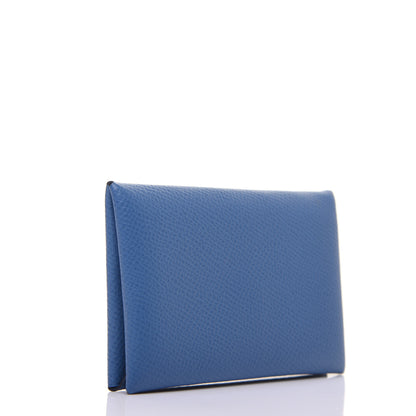 Hermes Epsom Calvi Card Case Deep Bleu 3 of 10