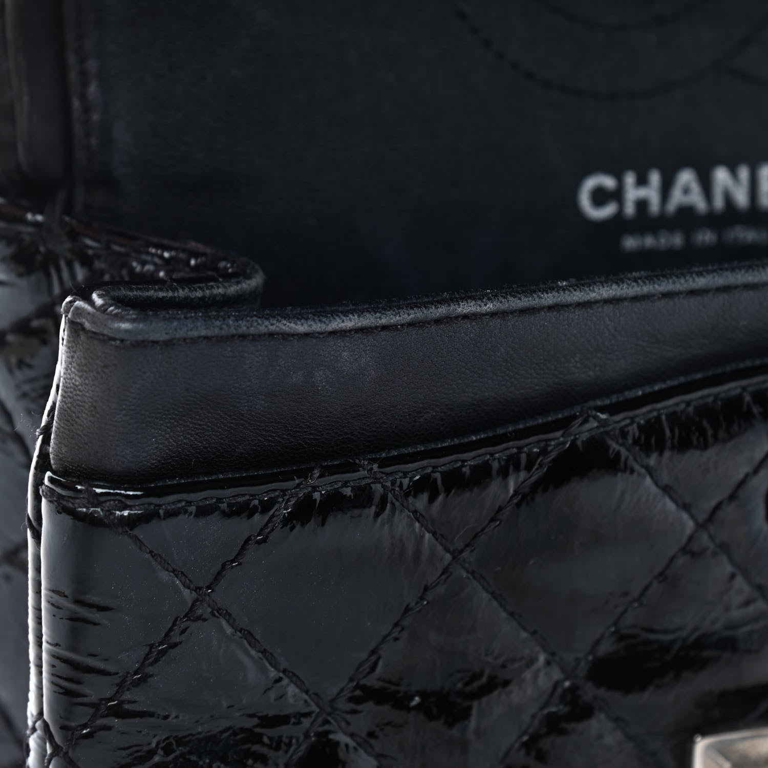 Chanel Crinkled Patent Quilted 2.55 Reissue Mini Flap Black 9 of 19
