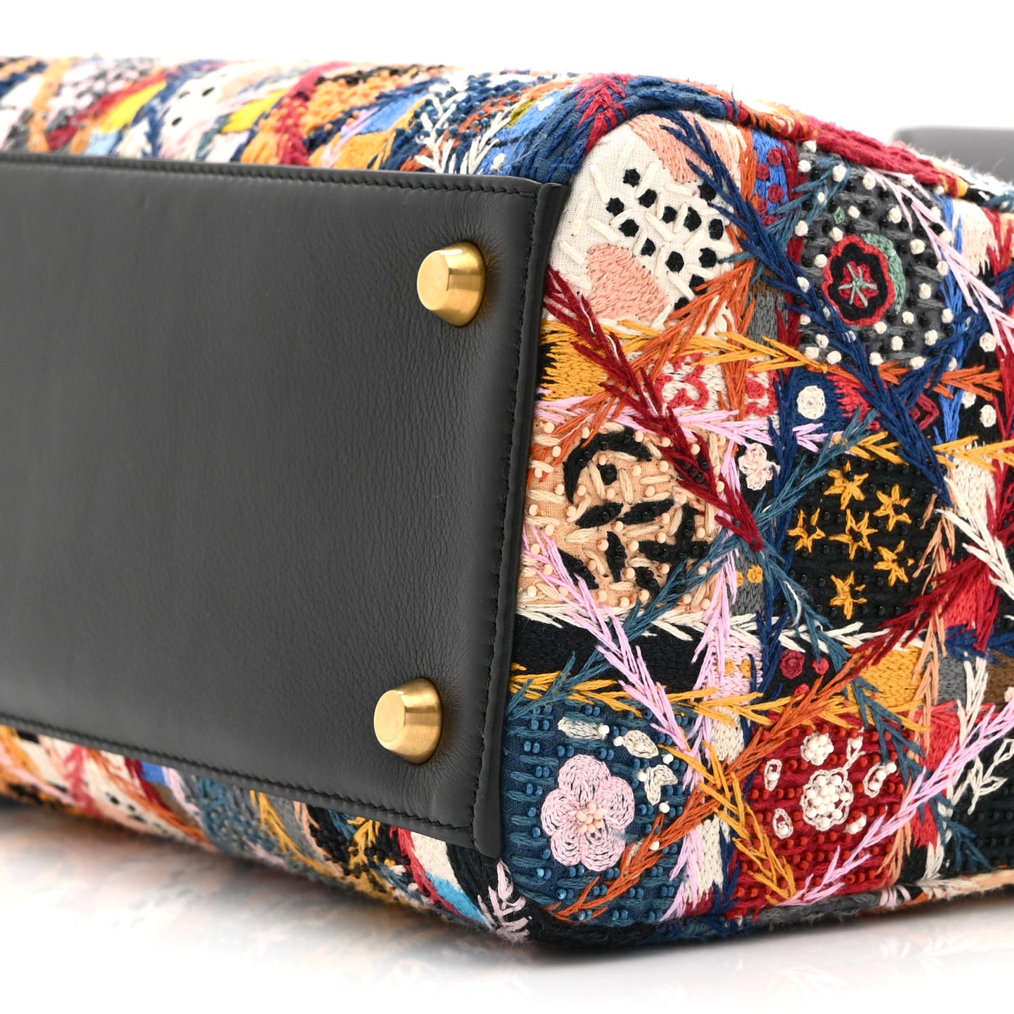 Embroidered Patchwork Peace And Love Medium Lady Dior Multicolor