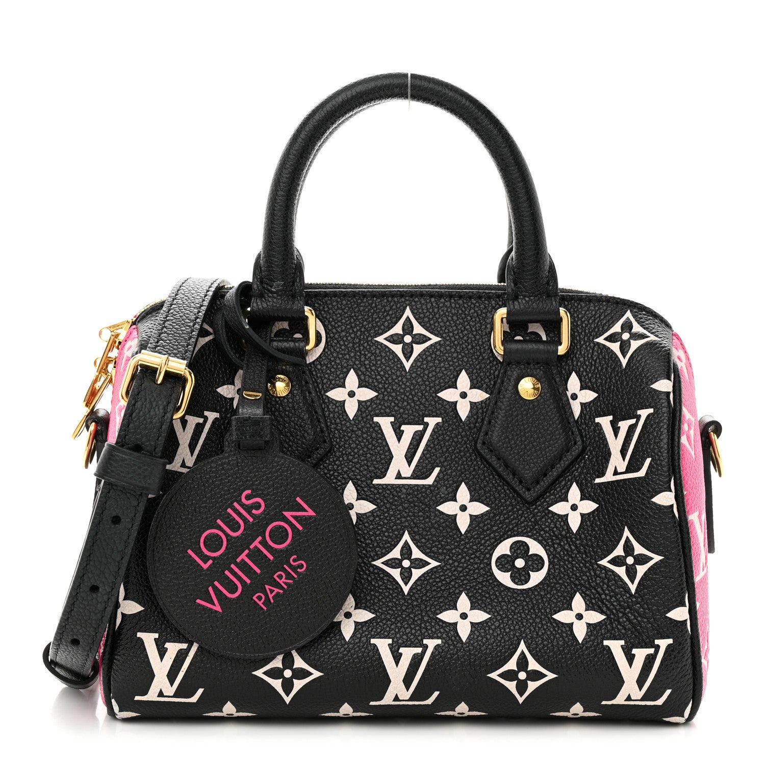Louis Vuitton Empreinte Monogram Spring in the City Speedy Bandouliere 20 Black White Pink 1 of 11