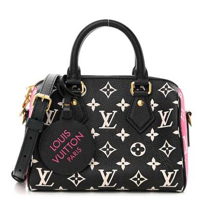 Louis Vuitton Empreinte Monogram Spring in the City Speedy Bandouliere 20 Black White Pink 1 of 11