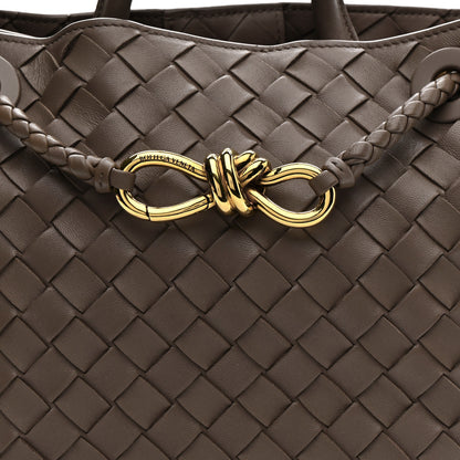 Bottega Veneta Nappa Intrecciato Small Andiamo Shoulder Bag Taupe Grey 5 of 9