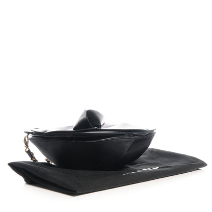 Chanel Leather Satin Camellia Evening Bag Black 4 of 8