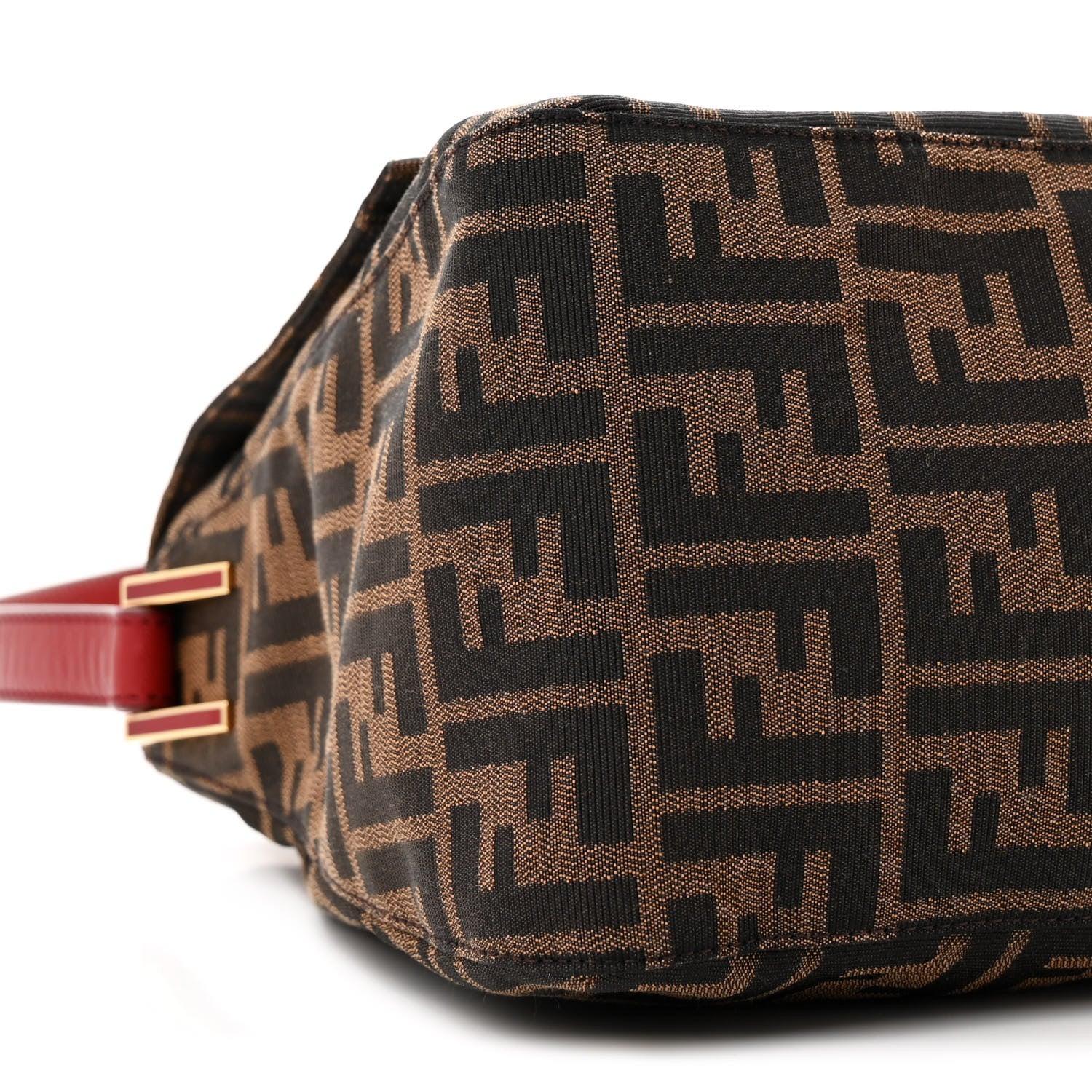 Fendi Zucca Enamel Big Forever Mama Baguette Tobacco Rosso 9 of 18