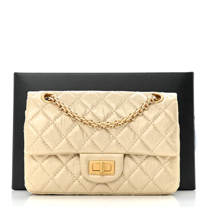 Chanel Metallic Aged Calfskin Quilted 2.55 Reissue Mini Flap Light Gold 12 of 12