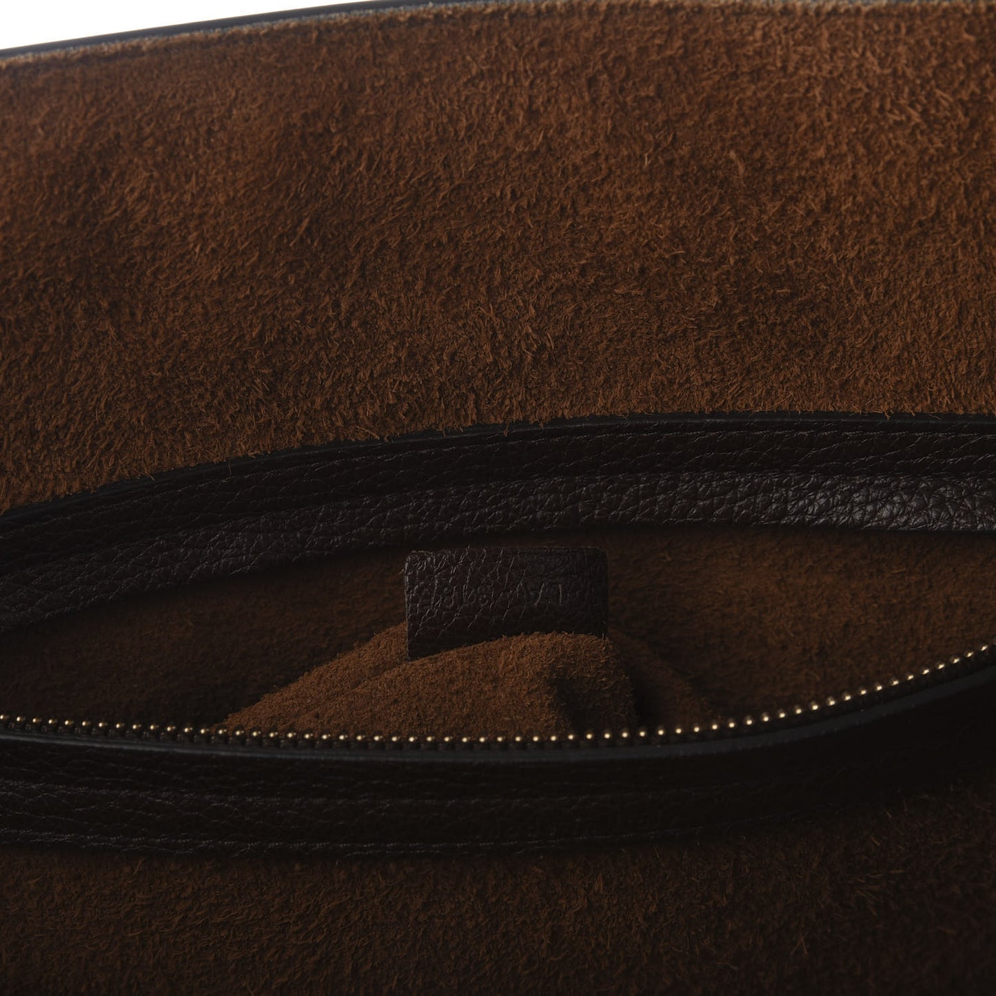 Shiny Grained Calfskin Medium Phantom Luggage Brown