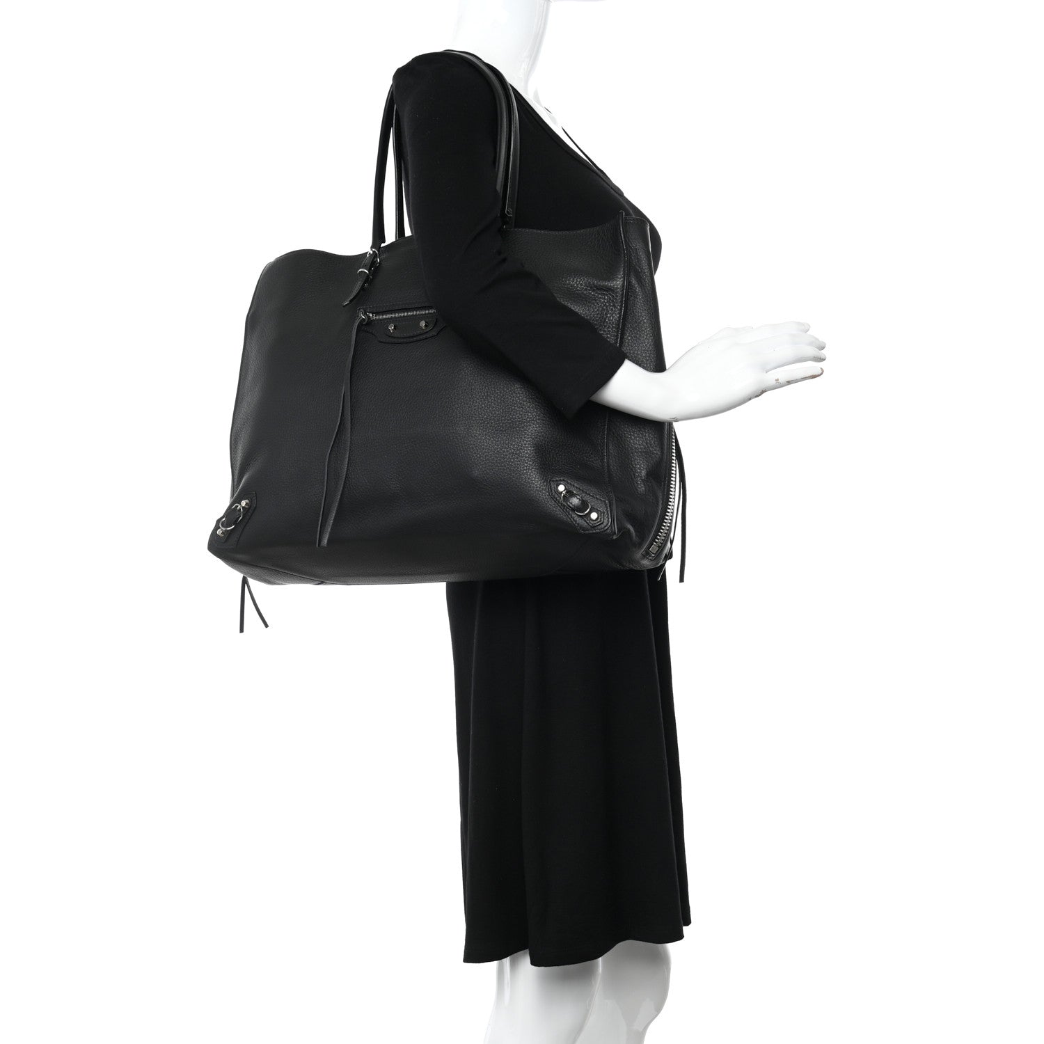 Balenciaga Veau Papier A6 Zip Around Tote Black 2 of 9