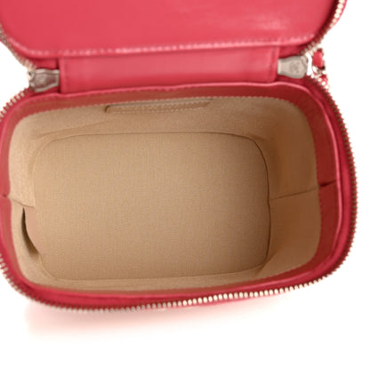 Chanel Calfskin Raffia Small Take Away Vanity Case Bag Pink Beige 5 of 12