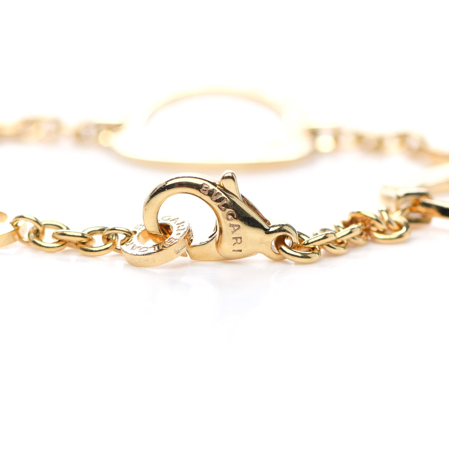 18K Yellow Gold Mother of Pearl Signature Chain Bracelet