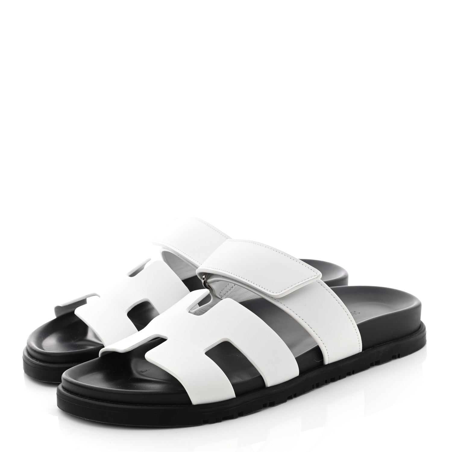 Hermes Calfskin Womens Chypre Sandals 38 White 3 of 9
