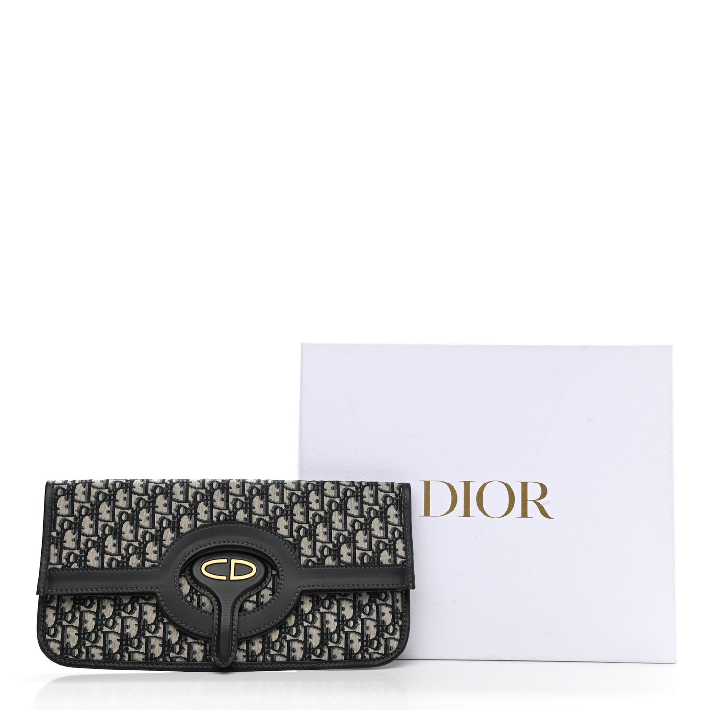 Oblique Fold Over Clutch Blue