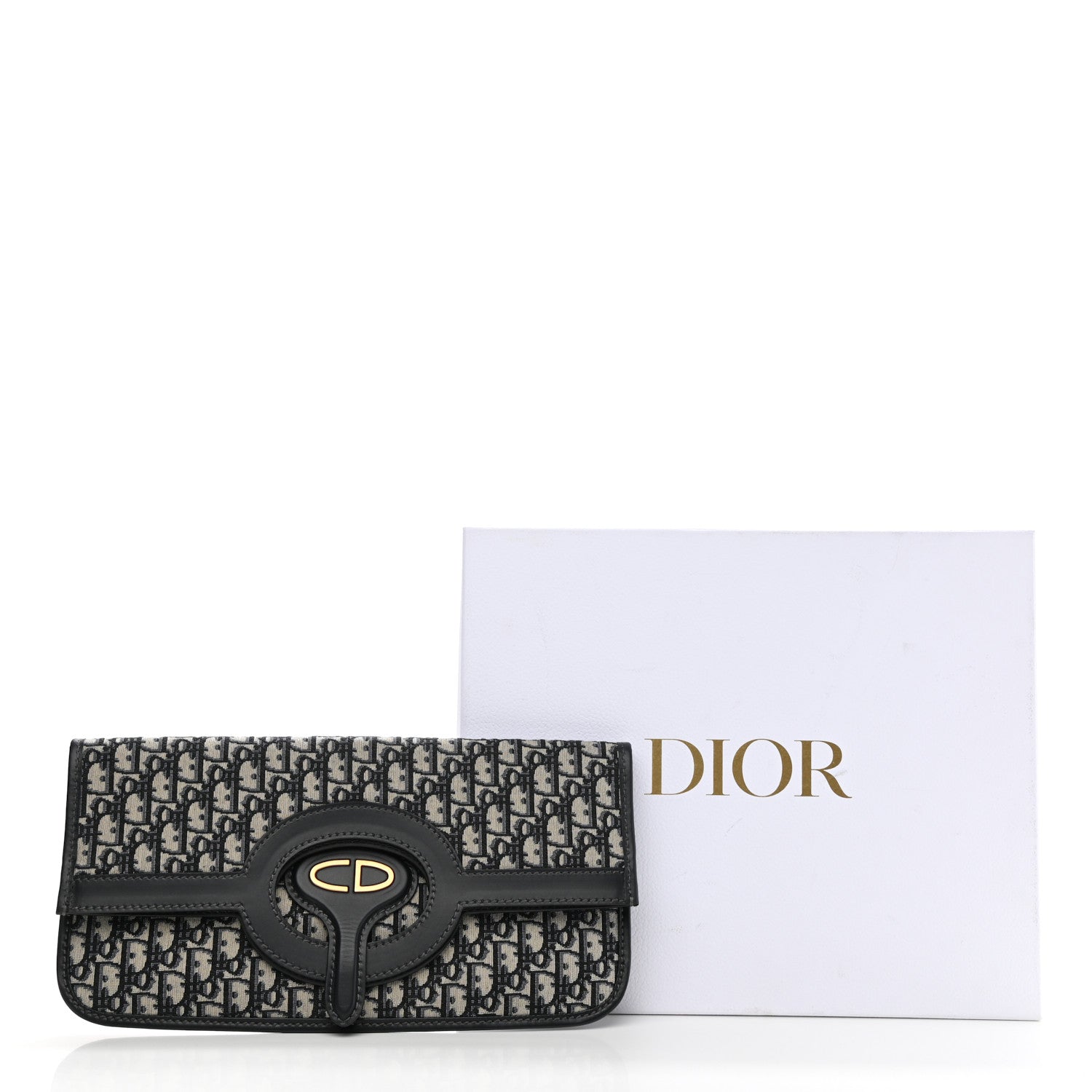 Christian Dior Oblique Fold Over Clutch Blue 8 of 8