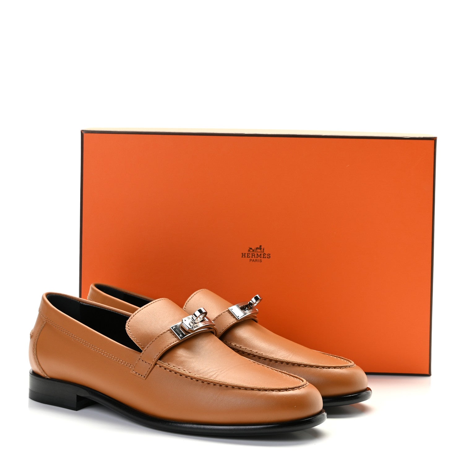 Hermes Calfskin Womens Destin Loafer 37 Naturel 10 of 10
