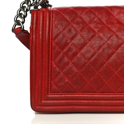 Chanel Caviar Quilted Medium Boy Flap Red 35 of 37
