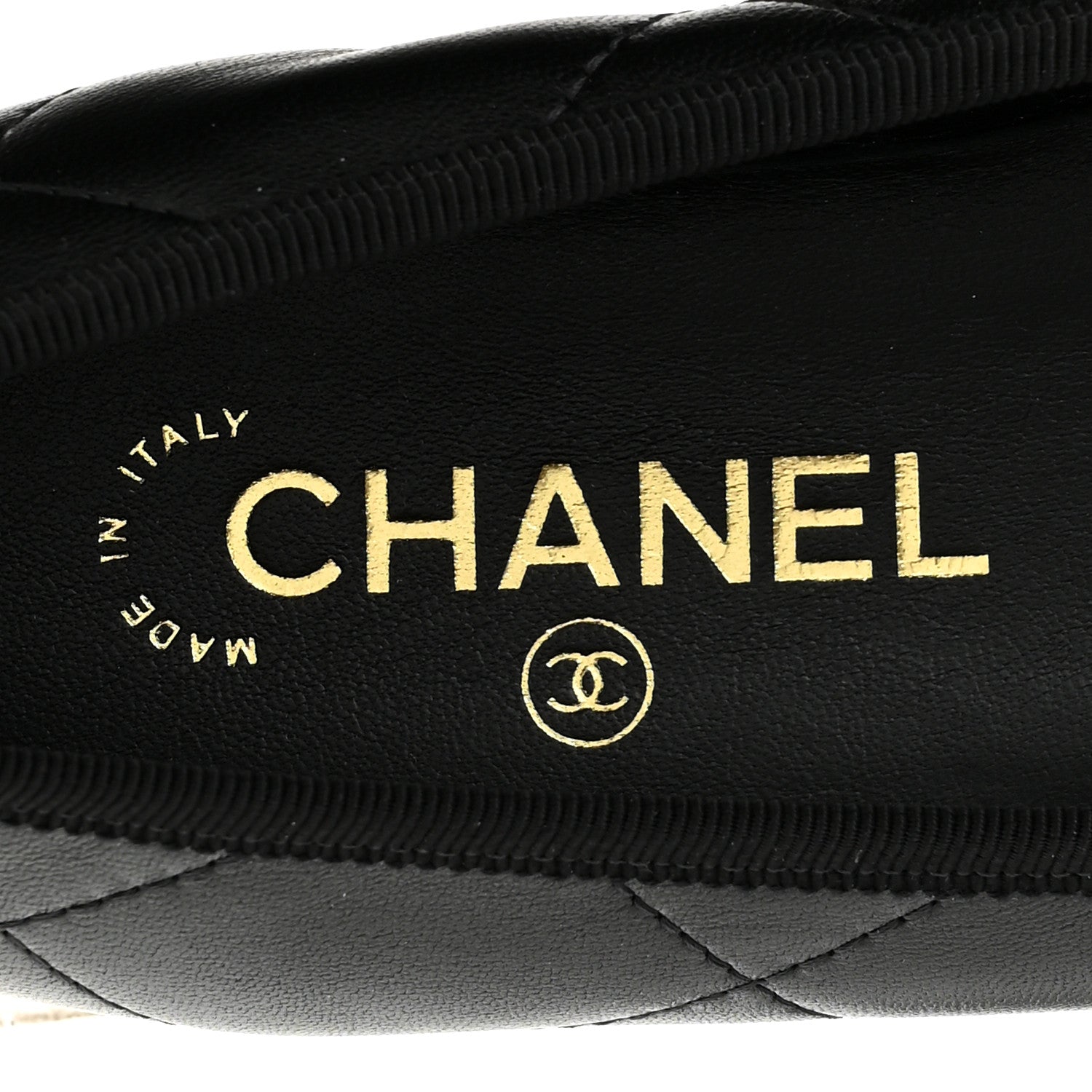 Chanel Lambskin Quilted CC Cambon Ballet Flats 36.5 Black White 7 of 10
