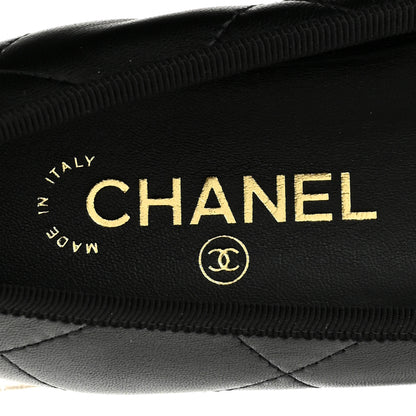Chanel Lambskin Quilted CC Cambon Ballet Flats 36.5 Black White 7 of 10