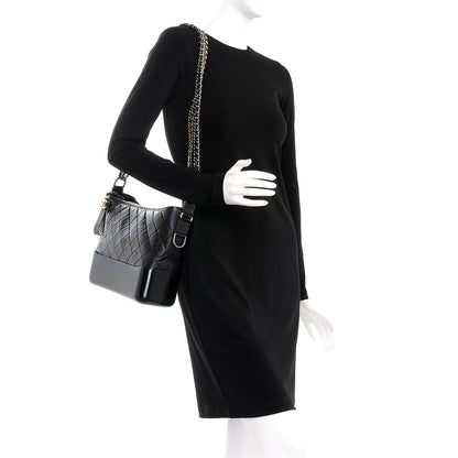 Chanel Aged Calfskin Quilted Medium Gabrielle Hobo Black 2 of 11