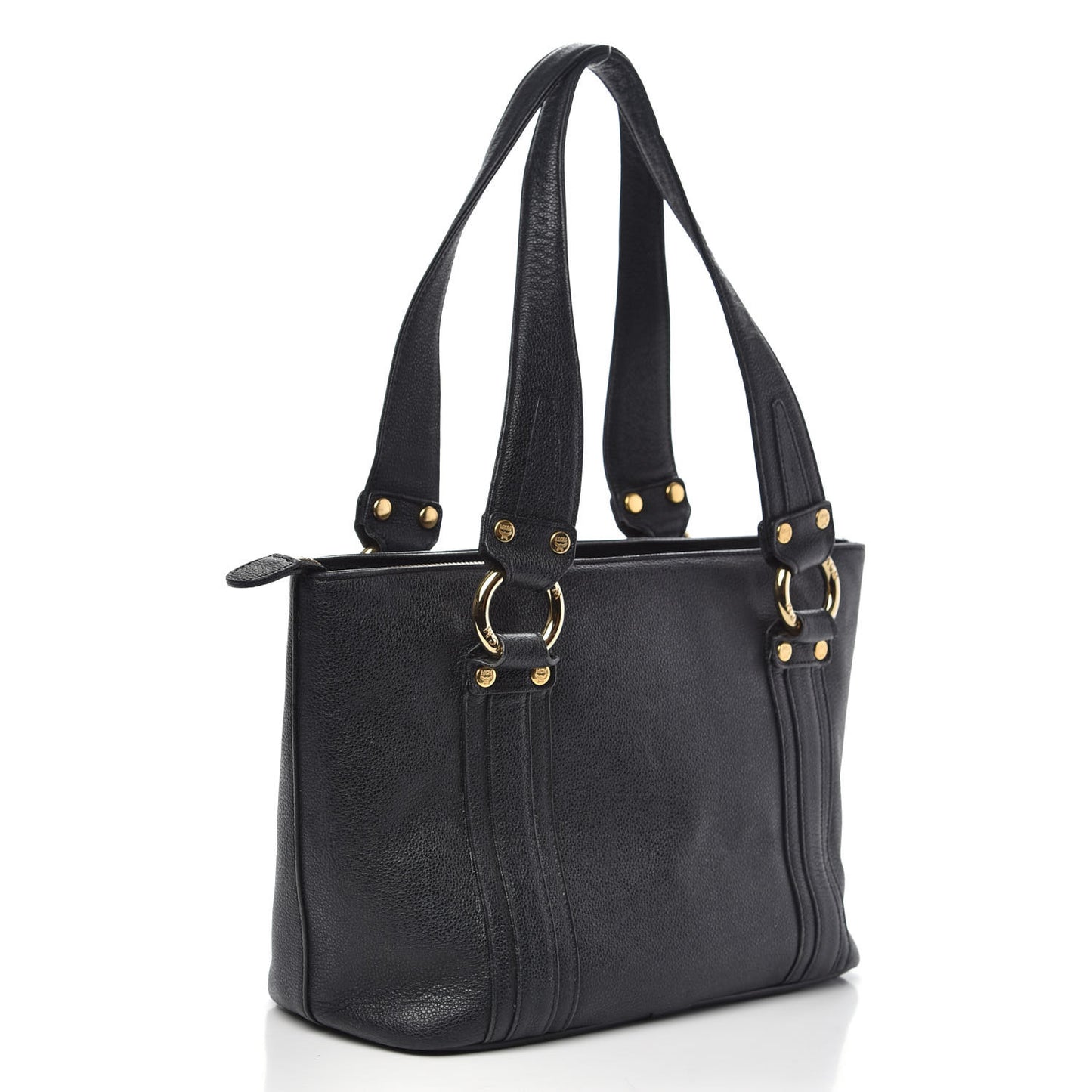 Grained Calfskin Mini Tote Black