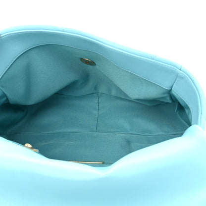 Chanel Shiny Lambskin Quilted Large Chanel 19 Flap Light Blue 5 of 12
