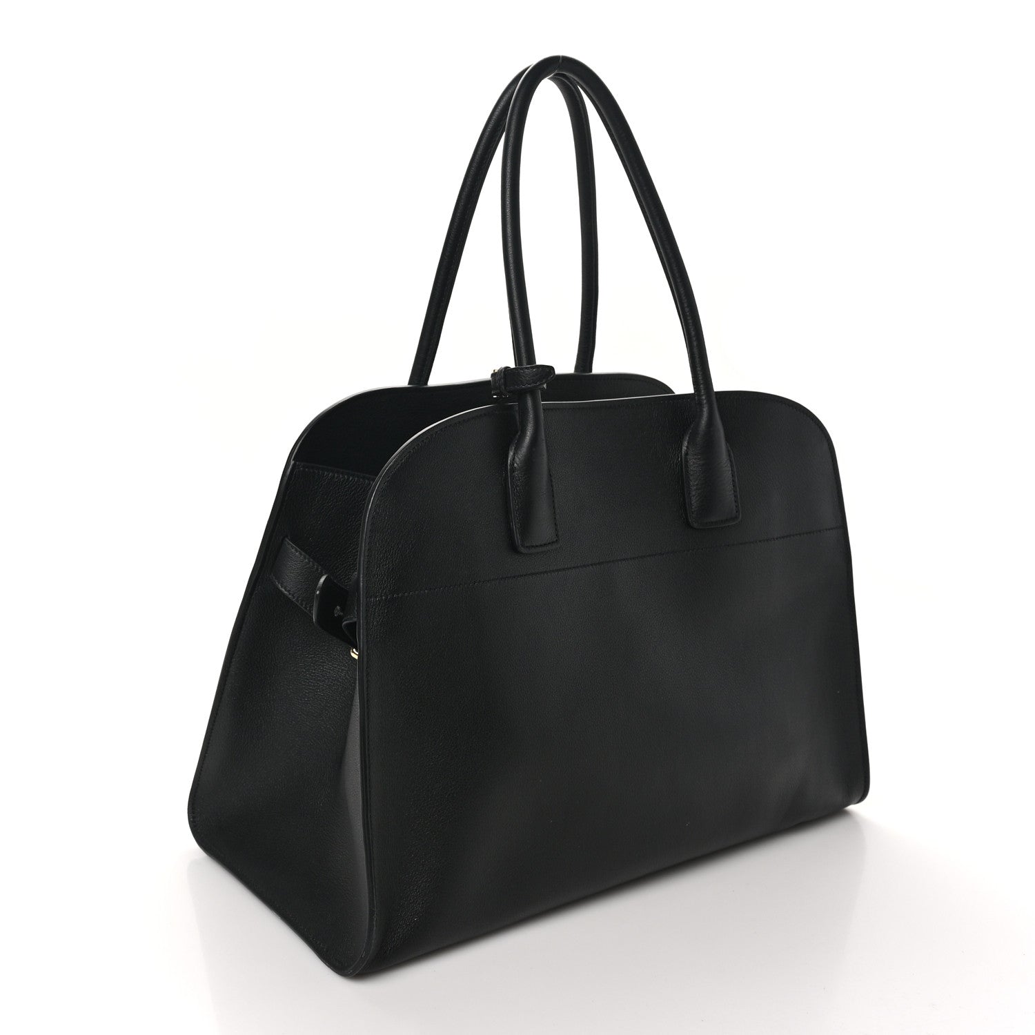 Prada Soft Grain Calfskin Large Tote Bag Black 3 of 9