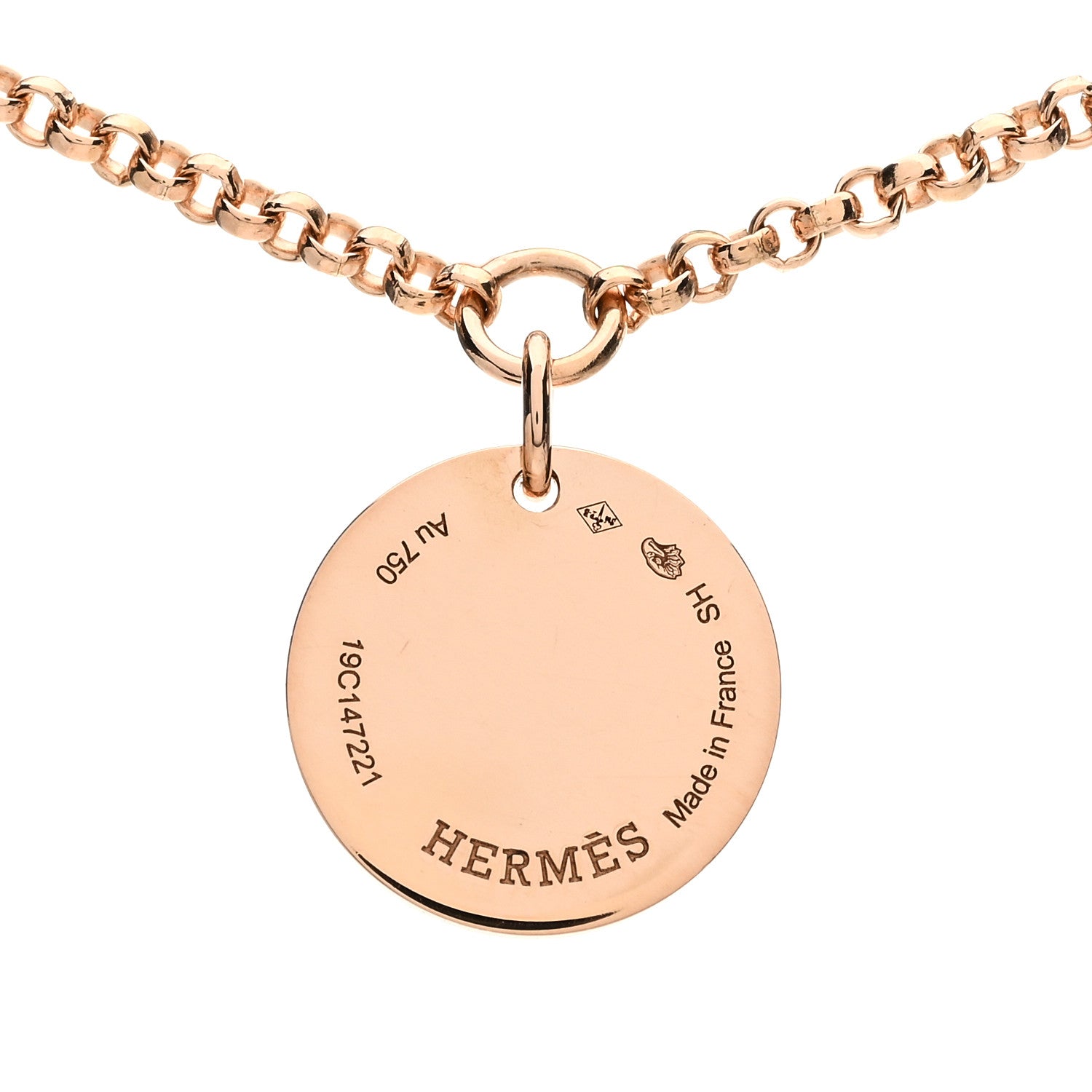 Hermes 18K Rose Gold Diamond PM Ex-Libris Bracelet SH 3 of 4