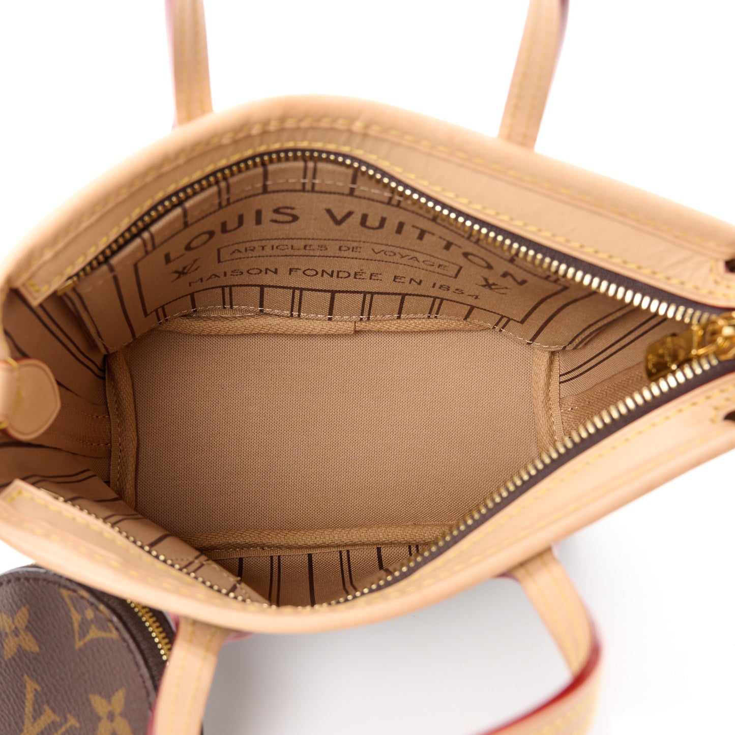 LOUIS VUITTON Monogram Neverfull BB Beige