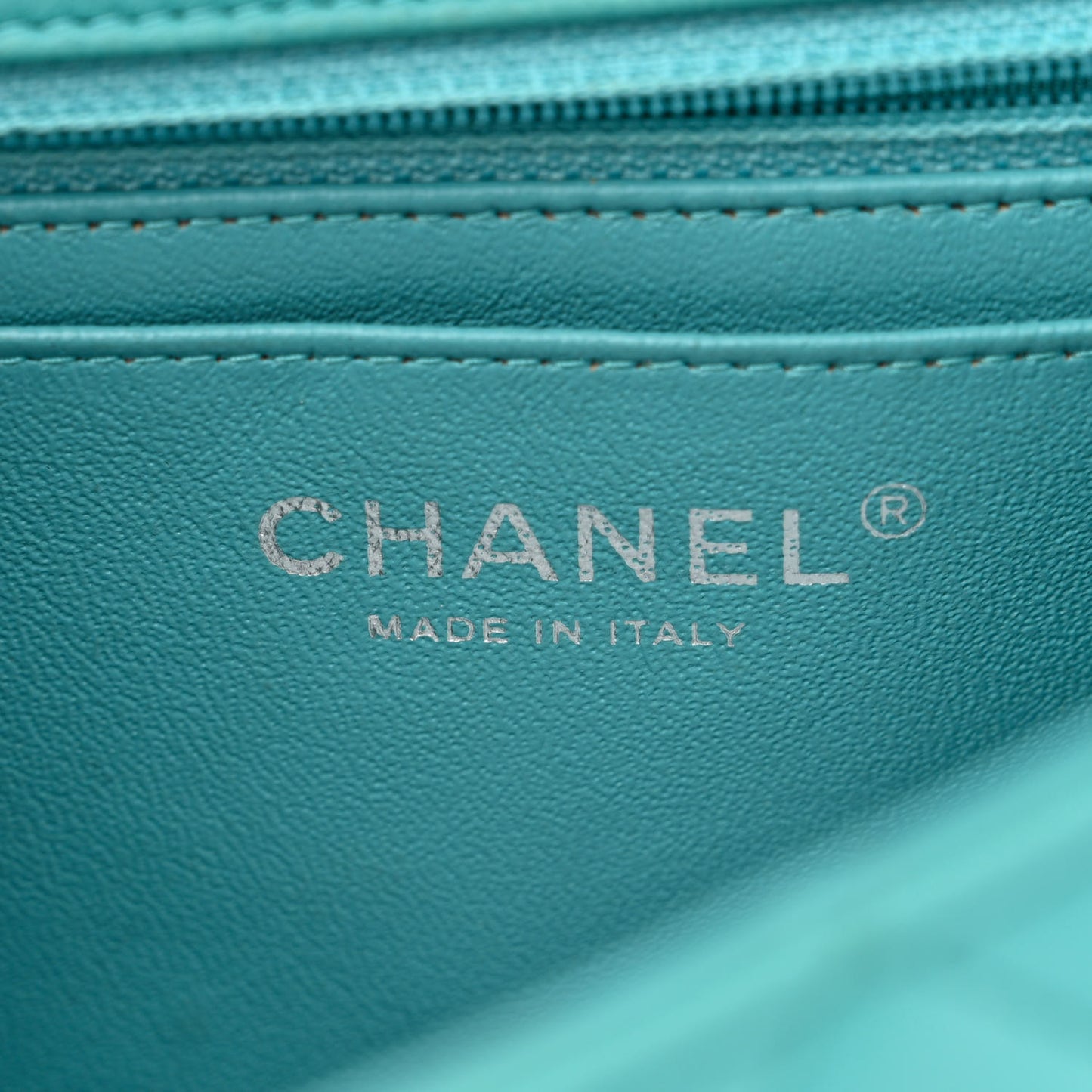 Lambskin Quilted Mini Rectangular Flap Turquoise