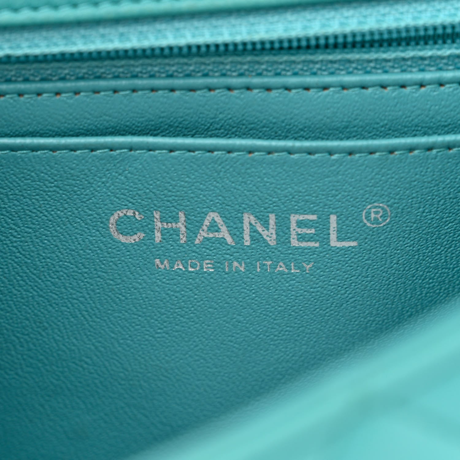 Chanel Lambskin Quilted Mini Rectangular Flap Turquoise 6 of 13