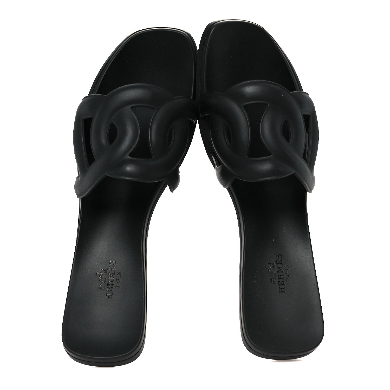Hermes Rubber Aloha Sandals 38 Black 1789851 – FASHIONPHILE