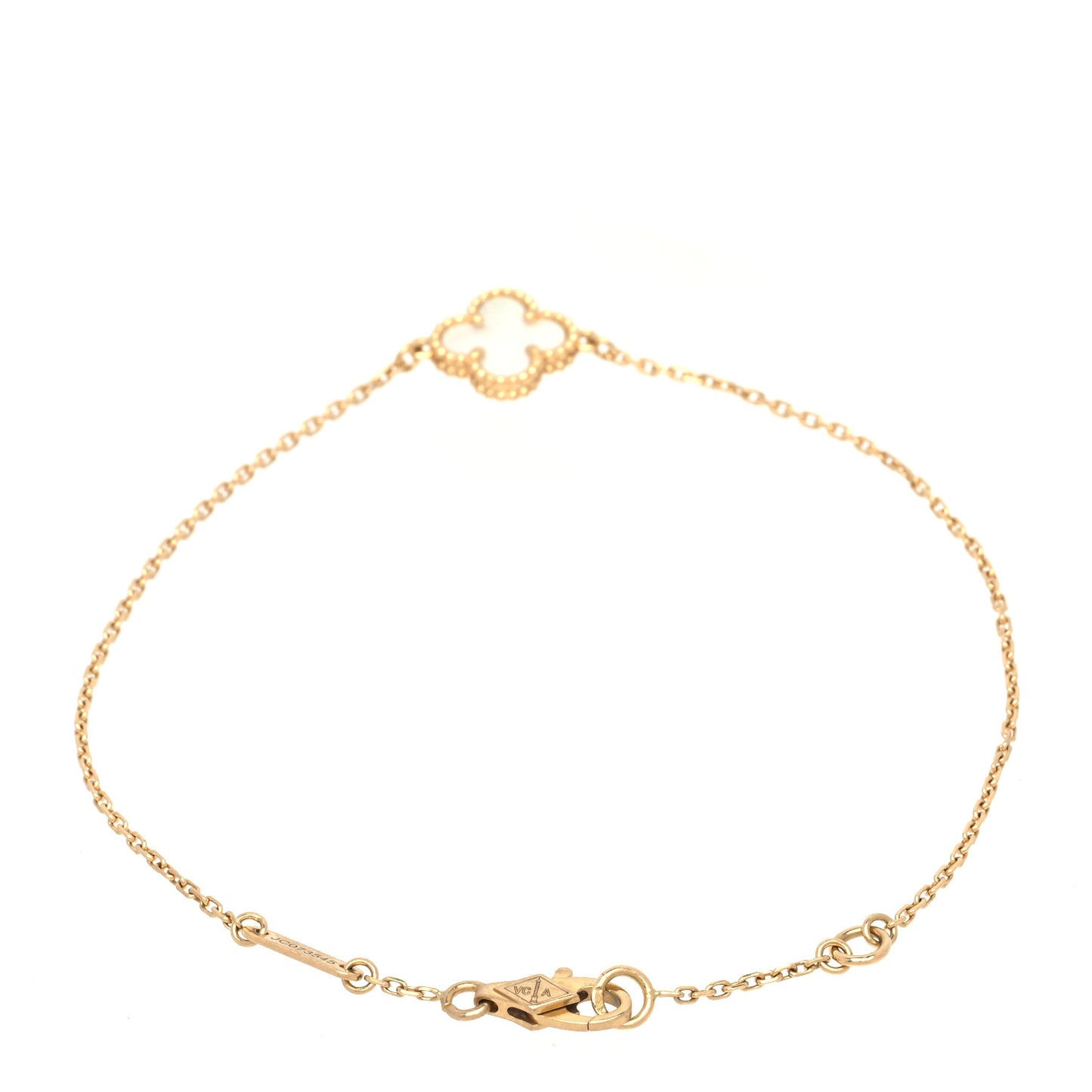 18K Yellow Gold Mother of Pearl Sweet Alhambra Bracelet