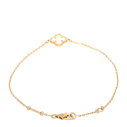 Van Cleef & Arpels 18K Yellow Gold Mother of Pearl Sweet Alhambra Bracelet 2 of 5