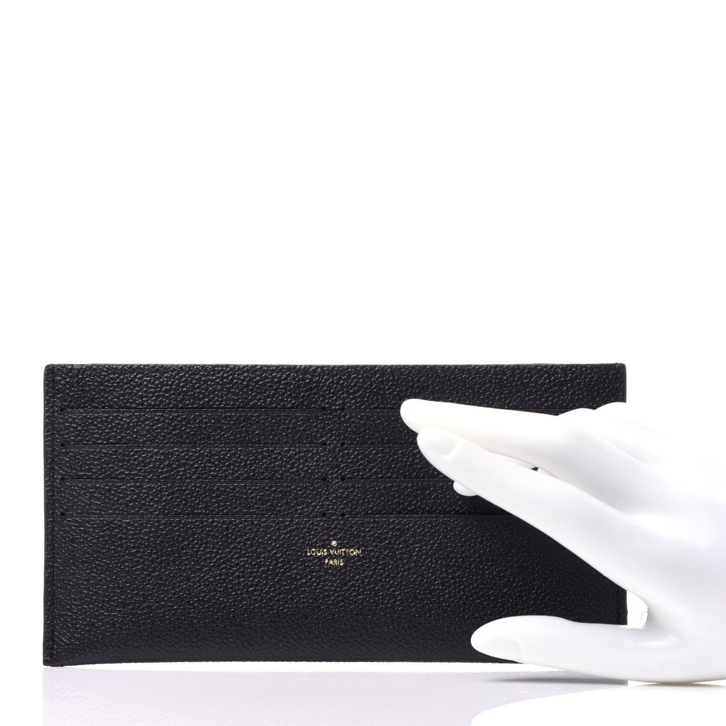 Calfskin Felicie Chain Wallet Card Holder Insert Black