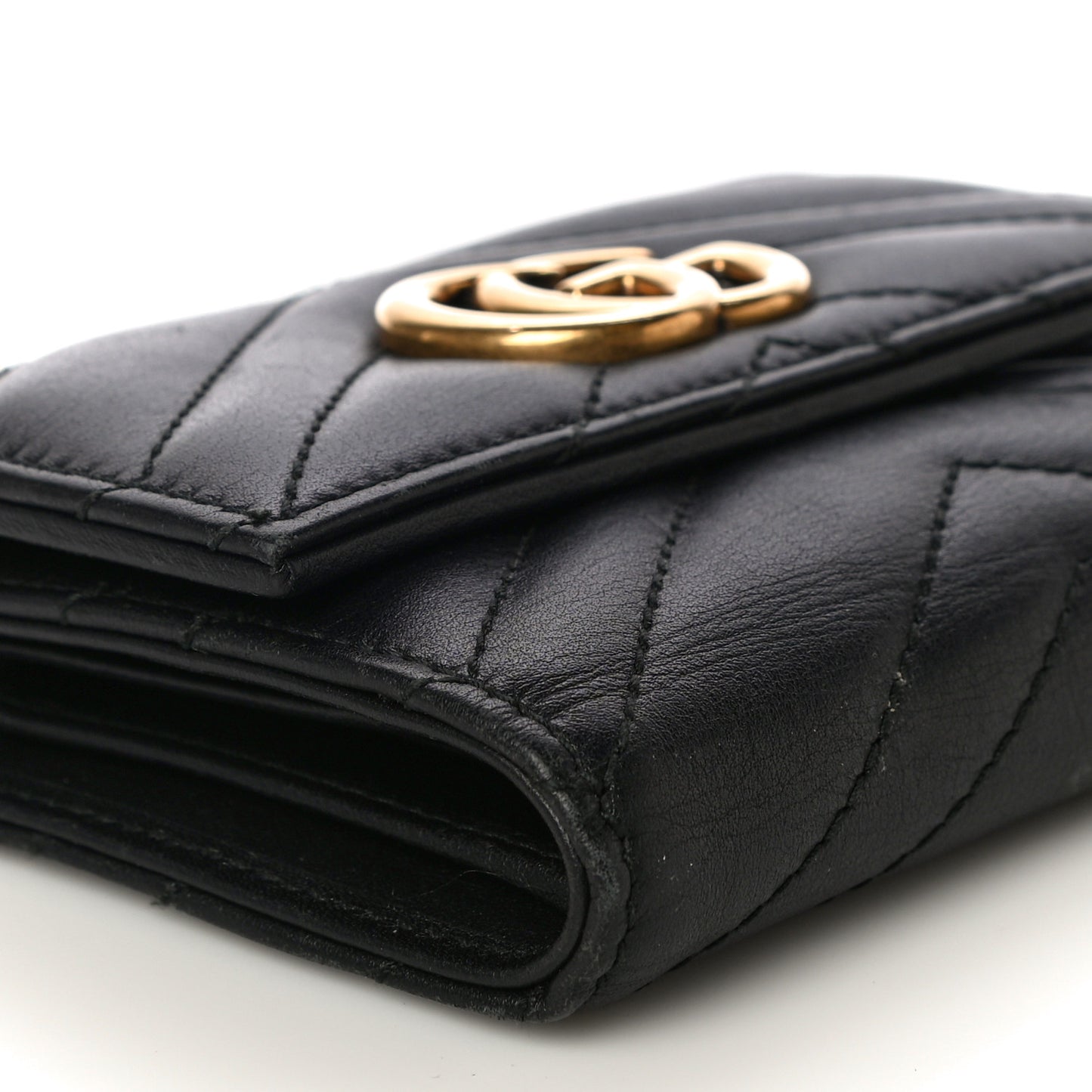 Calfskin Matelasse GG Marmont Wallet Black