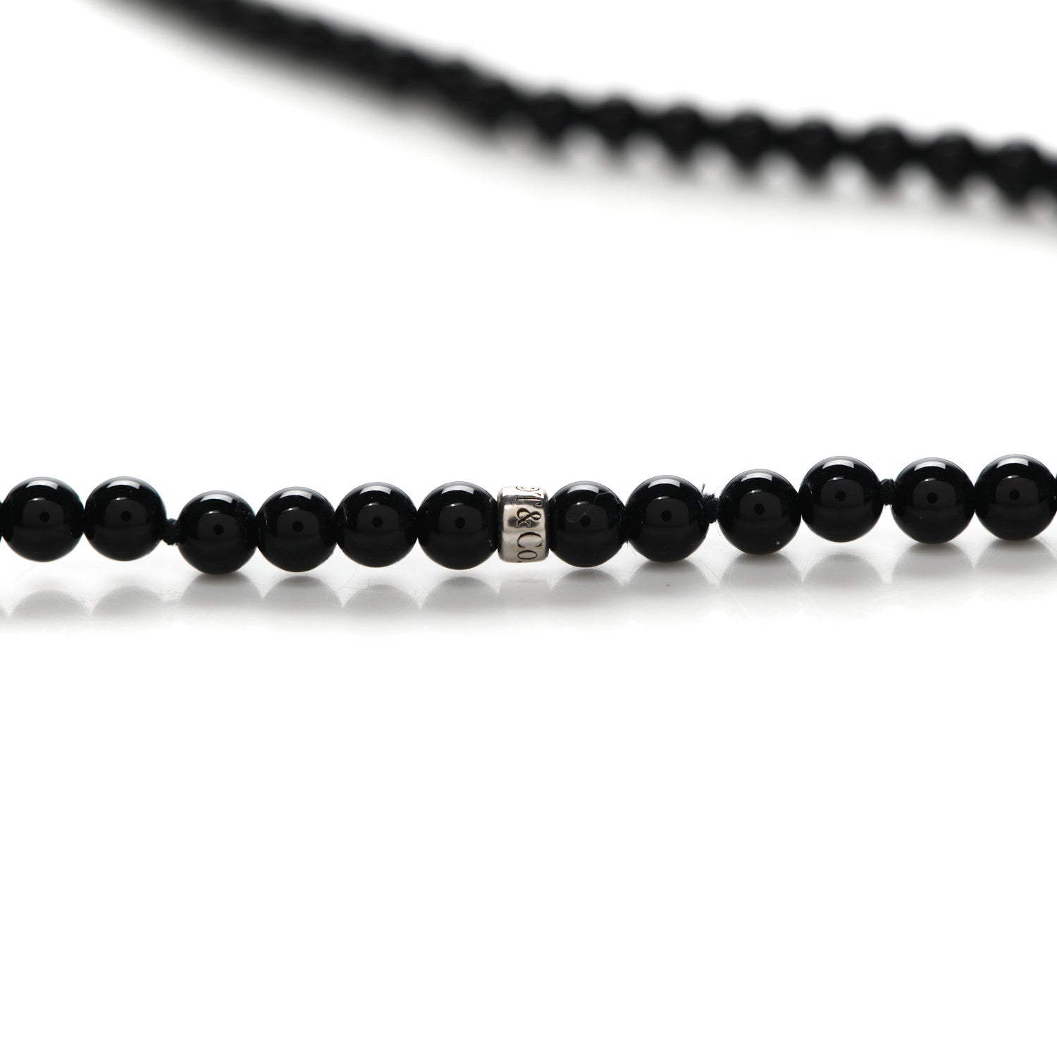 Tiffany Sterling Silver Black Onyx Freshwater Pearl Ziegfeld Tassel Necklace 4 of 6