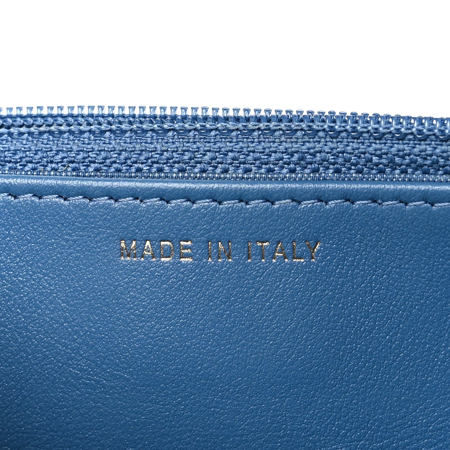 Denim Quilted CC Pearl Crush Wallet on Chain WOC Blue