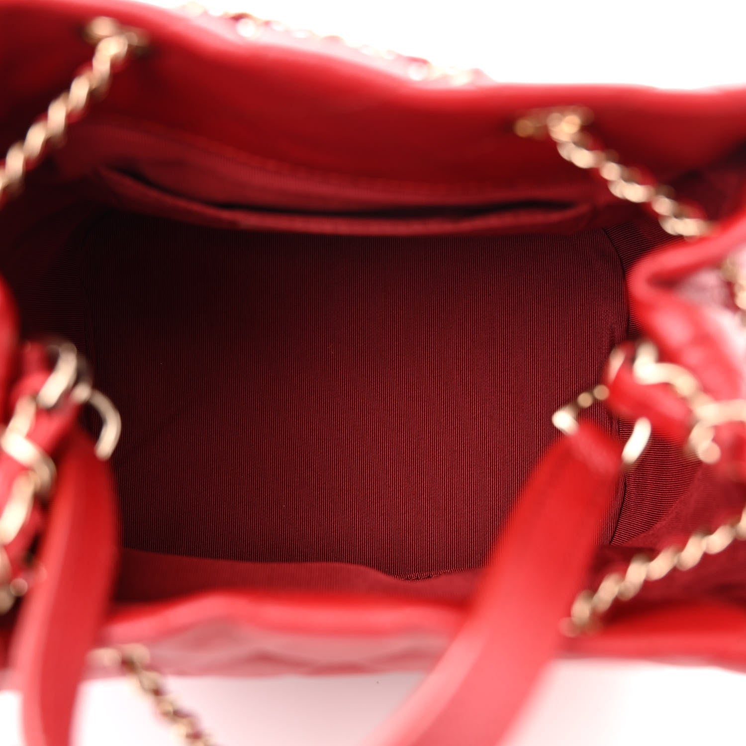 Chanel Caviar Quilted Rolled Up Bucket Drawstring Bag Red 5 of 10