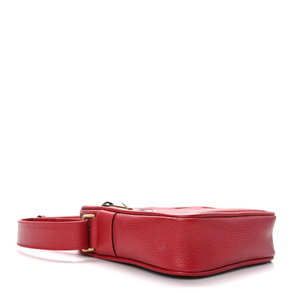 Gucci Grained Calfskin Logo Messenger Bag Hibiscus Red 4 of 9