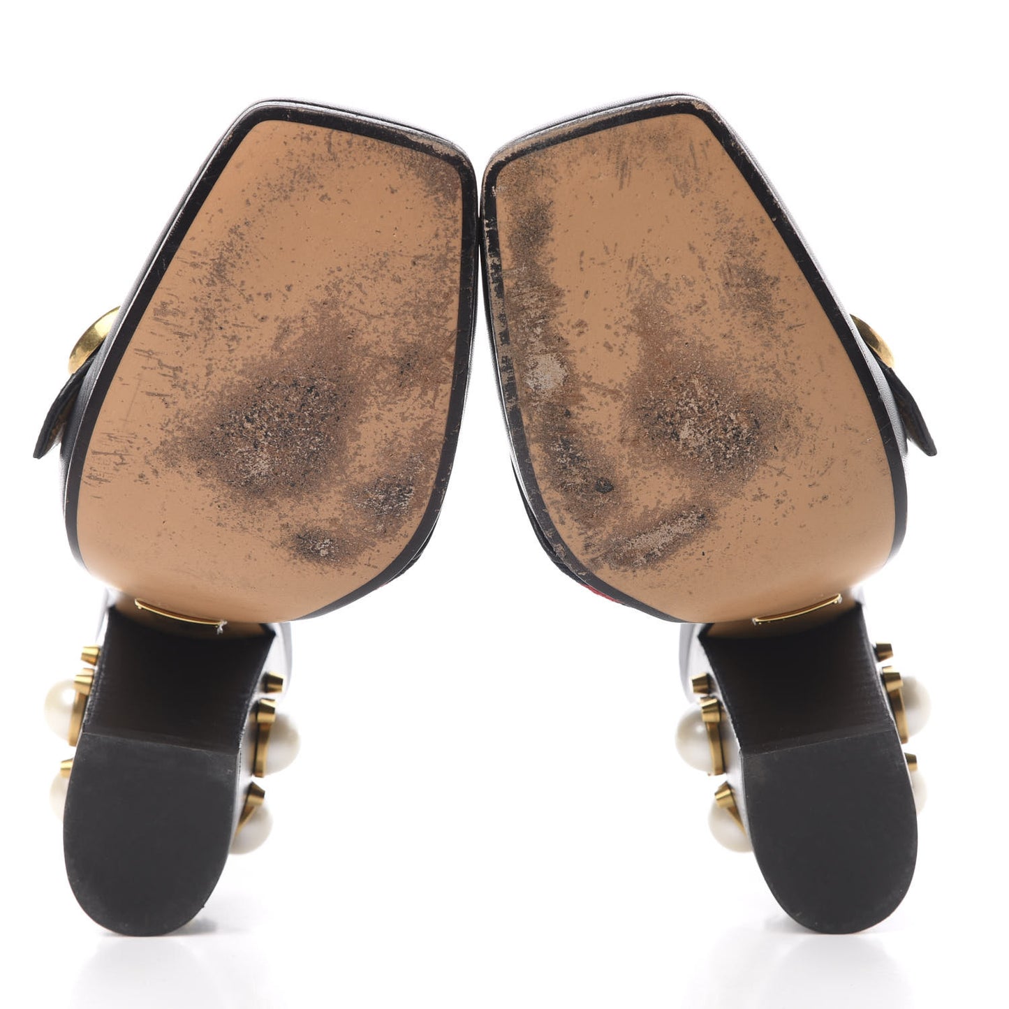 Malaga Kid Web Pearl Embellished Peyton High Heel Mules 37.5 Black