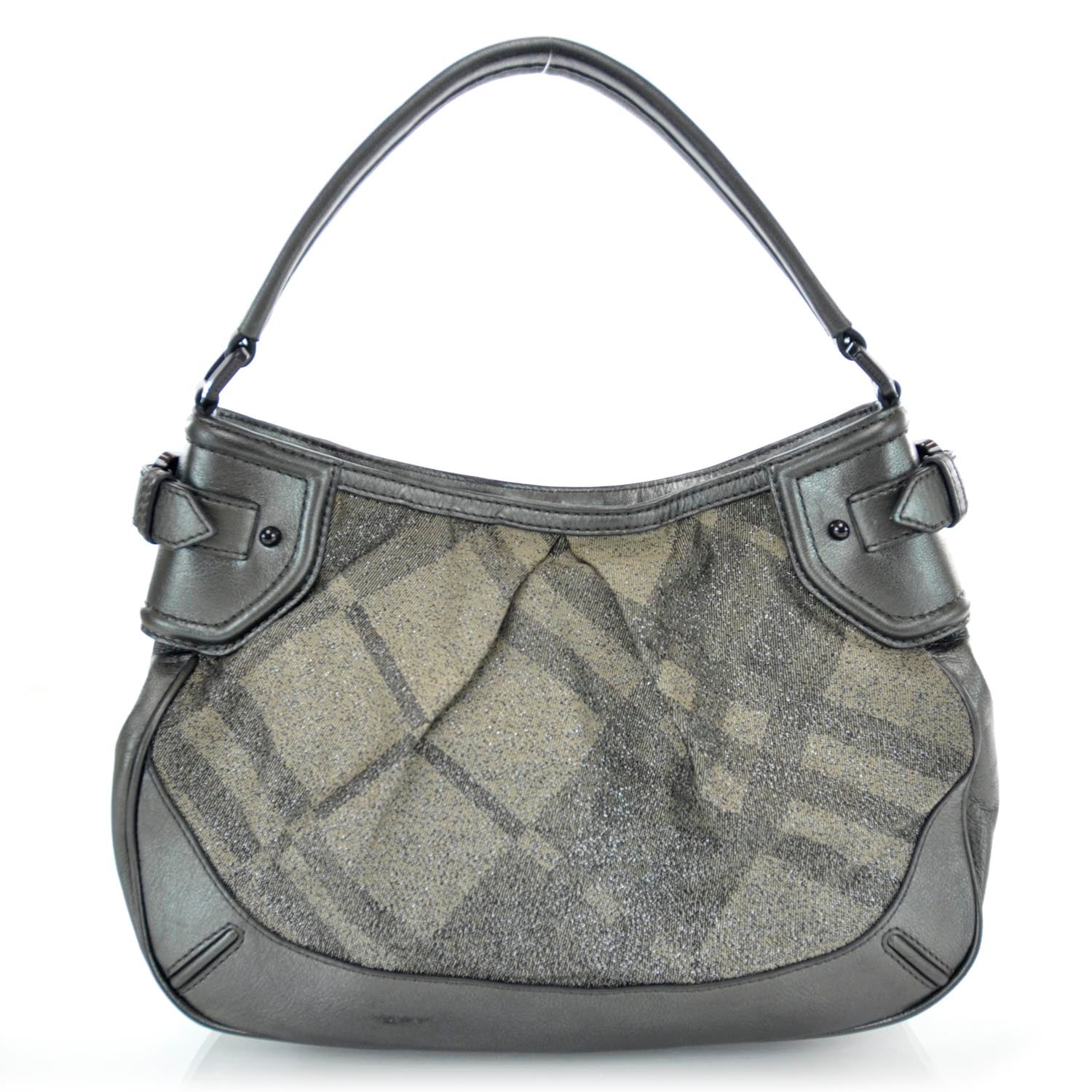 Burberry Shimmer Check Medium Fairby Hobo 1 of 8